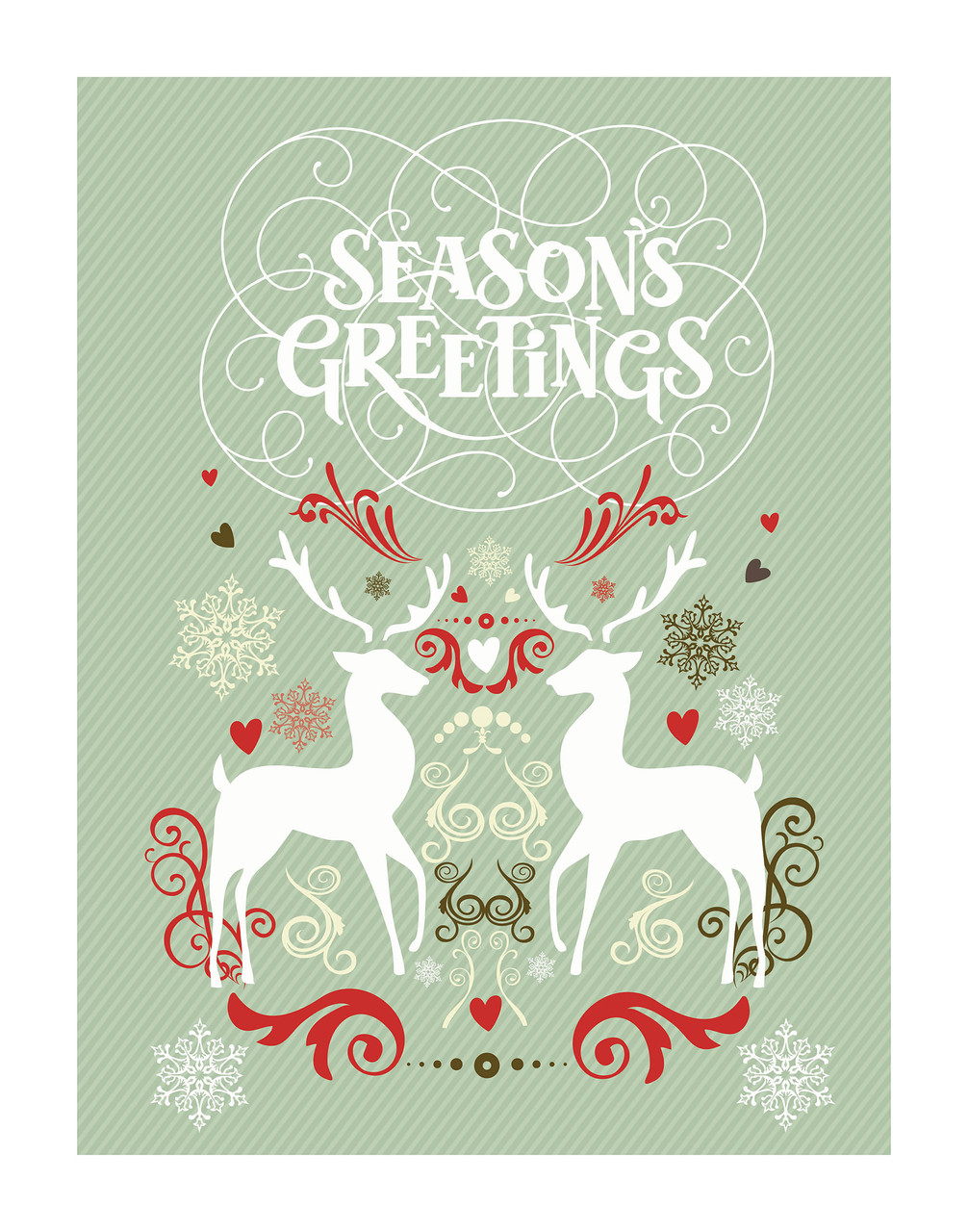 Reindeer Love Christmas Holiday Wall Decor Art Print