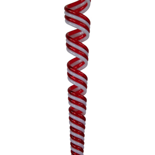 Pack of 4 Red and White Candy Curls Christmas Ornaments 7"