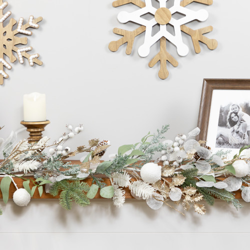 Mixed Winter Foliage Artificial Christmas Garland- 6' x 8" - Unlit