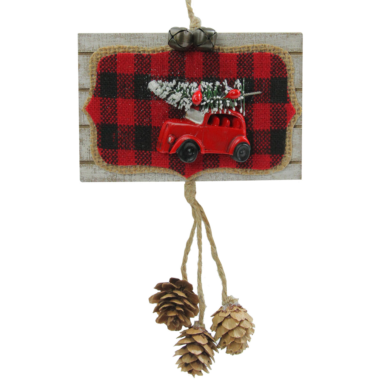 7.5" Red Truck Hauling the Christmas Tree Ornament
