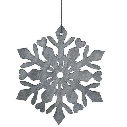 4.75" Gray Snowflake Hanging Christmas Ornament