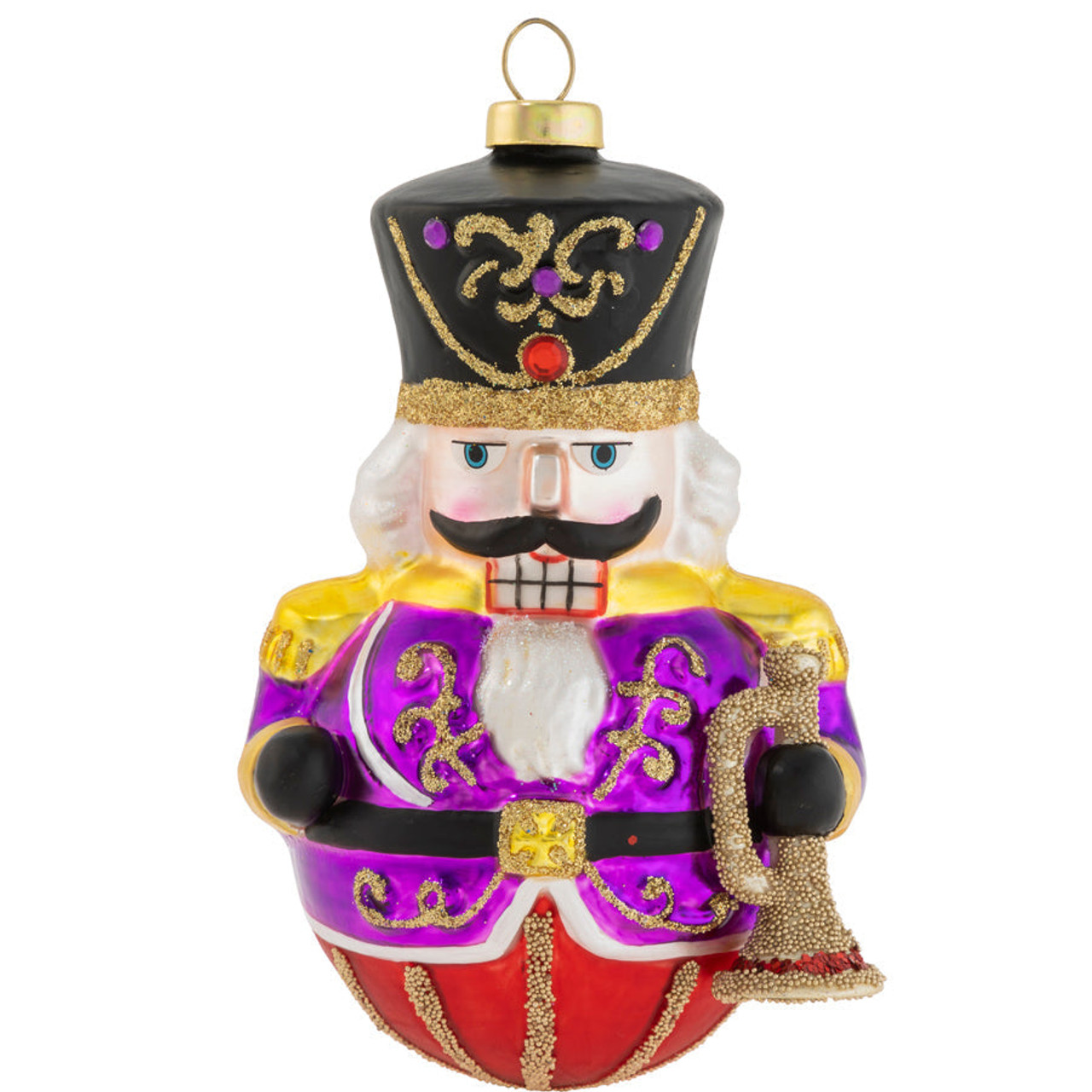 4.5" Bugle Brigade Nutcracker Christmas Ornament with Gems