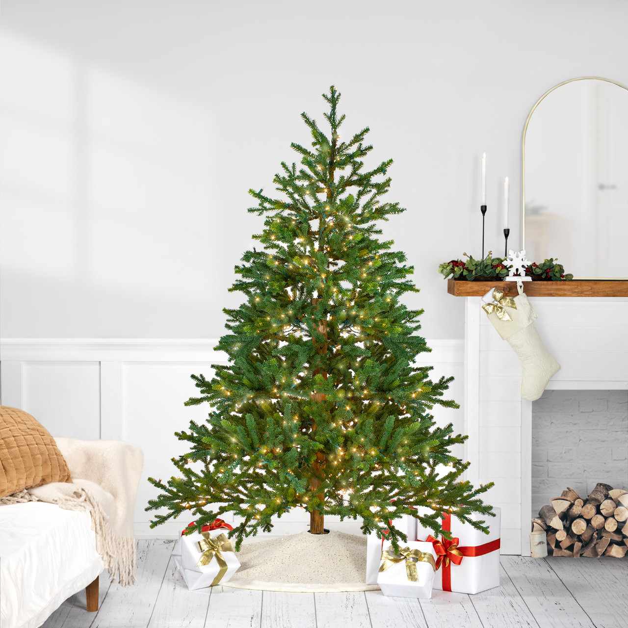 Real Touch?? Pre-Lit Full Northern Pine Artificial Christmas Tree - 6.5' - Clear LED Lights