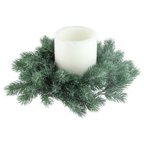 Traditional Frosted Green Pine Decorative Christmas Wreath - 12" - Unlit