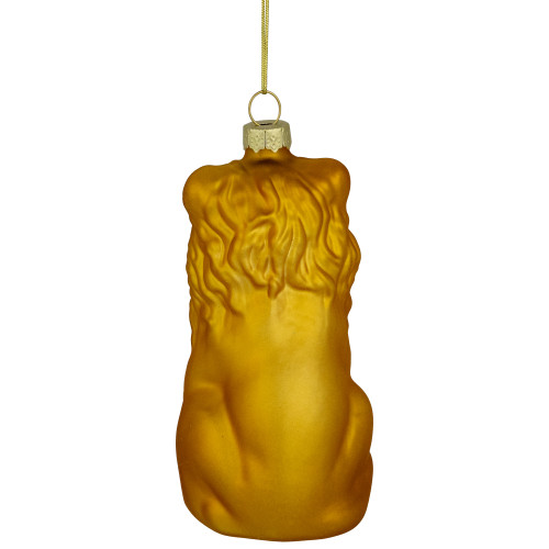 2.5" Gold Lion Glass Christmas Ornament