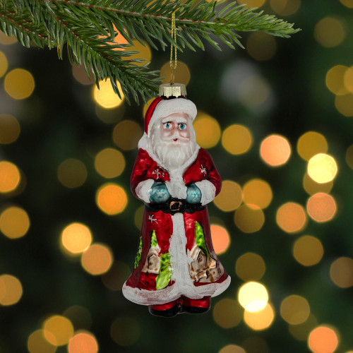 5.5" Classic Saint Nicholas Hanging Glass Christmas Ornament