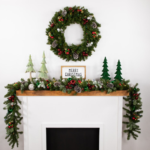 Pre-Lit Canadian Pine Artificial Christmas Garland - 9' x 12" - Multicolor Lights