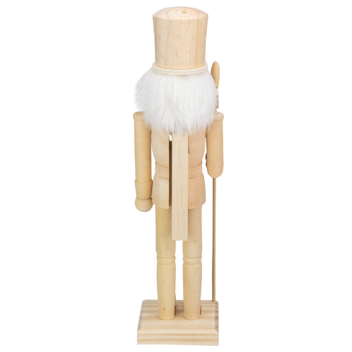 15" Unfinished Paintable Wooden Christmas Nutcracker with Scepter
