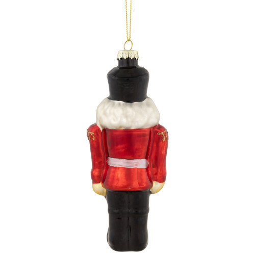 5" Nutcracker Soldier Glass Hanging Christmas Ornament