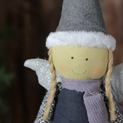 Angel Girl with Dangling Striped Legs Christmas Figure - 26.5"