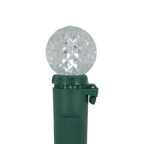 LED G12 Berry Christmas Lights - Pure White - 16' Green Wire - 50 ct