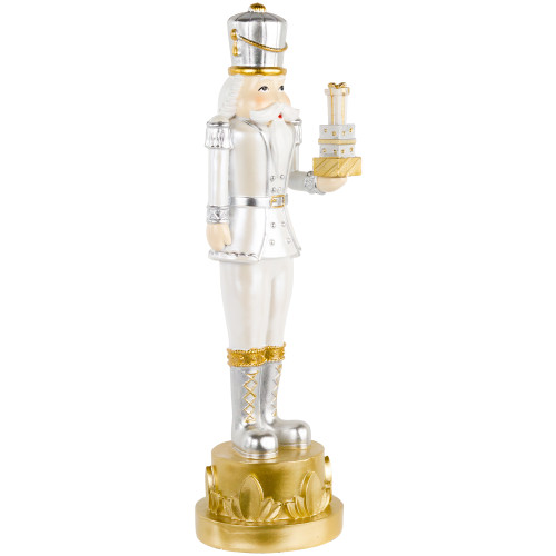 13.5" Gold Metallic Christmas Nutcracker with Gifts