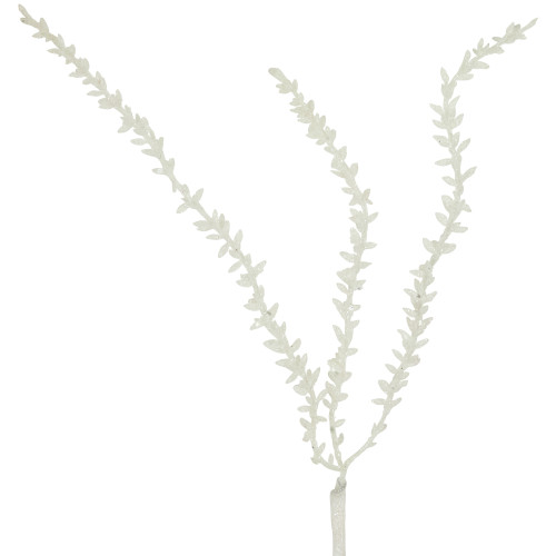 27" White Glittered Weeping Christmas Spray