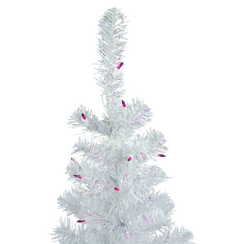 3' Pre-lit Rockport White Pine Artificial Christmas Tree, Purple Lights
