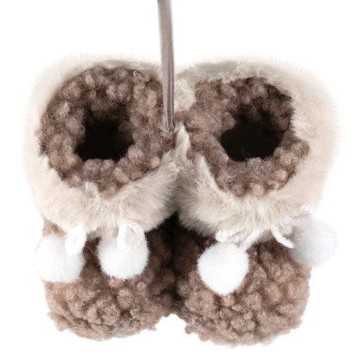 High Pile Fleece Winter Booties Christmas Ornament - 4"