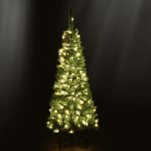 Costway 4.5ft Pre-Lit Hinged Pencil Christmas Tree 150 White Lights