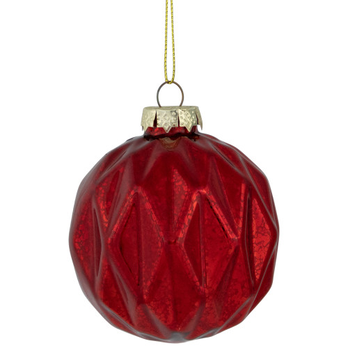 Shiny and Matte Finish Christmas Glass Ball Ornaments - 3" (80mm) - Red - 9ct