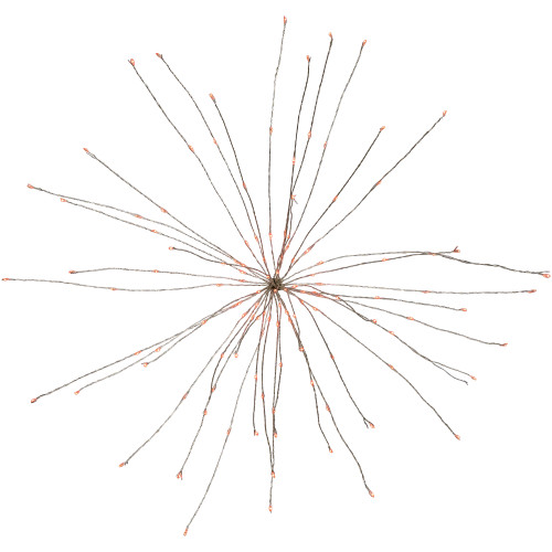 20" LED Lighted Firework Silver Branch Christmas Decoration - Red Lights