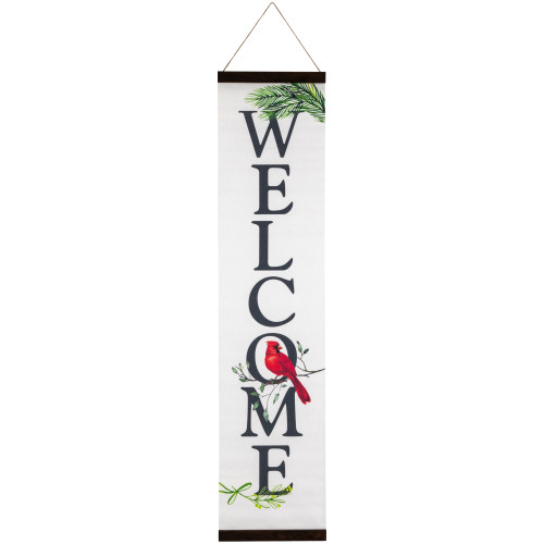 43" Cardinal Welcome Christmas Wall Sign