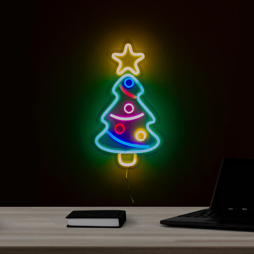 15" LED Lighted Neon Christmas Tree Wall Sign