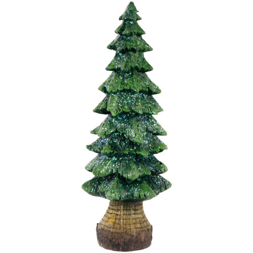 Glittered Pine Tree Christmas Decoration - 9.5"
