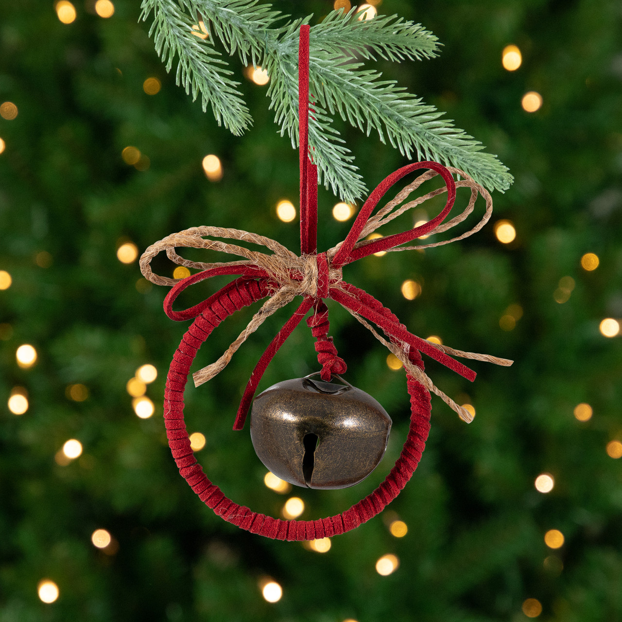 Dangling Jingle Bell with Bow Christmas Ornament - 2.5"