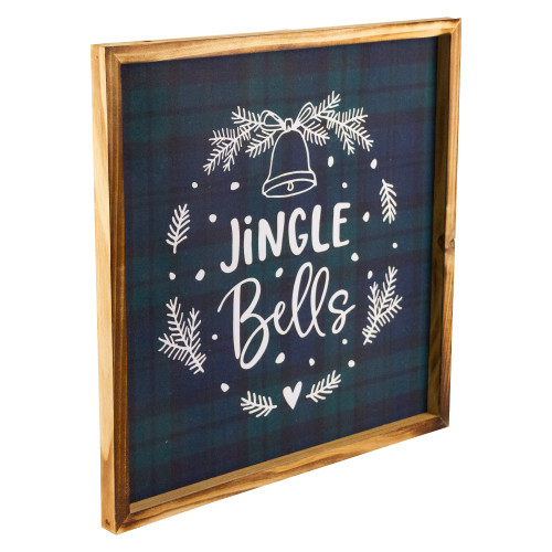 15.75" Plaid 'Jingle Bells' Christmas Wall Sign
