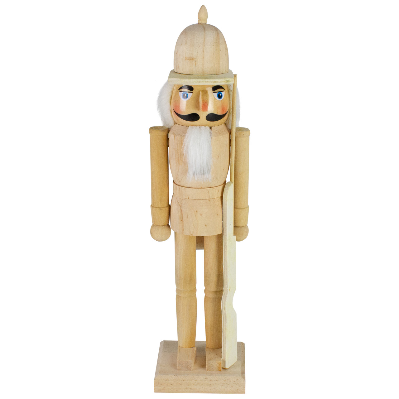 15" Unfinished Paintable Wooden Christmas Nutcracker with Rifle