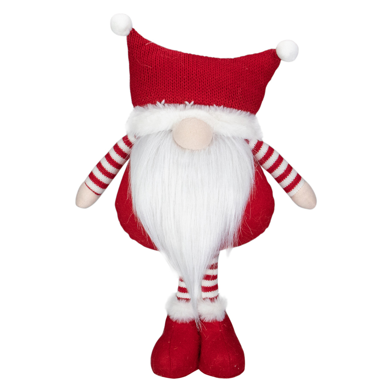 Plush Standing Gnome Christmas Decoration - 18.5" - Red and White