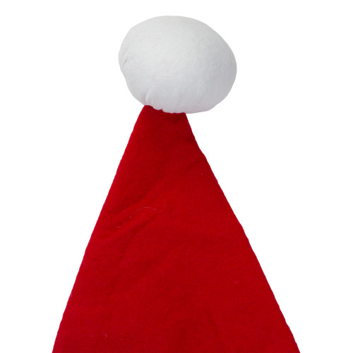 18" Red and White Unisex Adult Christmas Santa Hat Costume Accessory - Large