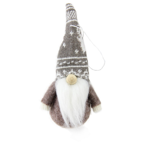 Set of 3 Red and Brown Santa Gnome Christmas Ornaments 4.5"