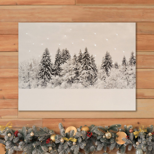 Battery-Operated Lighted Wall Art - Winter Pines