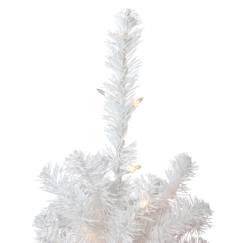 3' Pre-Lit Snow White Artificial Christmas Tree, Clear Lights