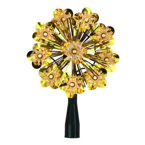 5.5" Gold Snowflake Starburst Christmas Tree Topper - Clear Lights
