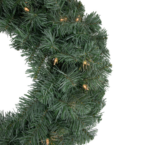 Pre-lit Colorado Blue Spruce Artificial Christmas Wreath, 24-Inch, Clear Lights