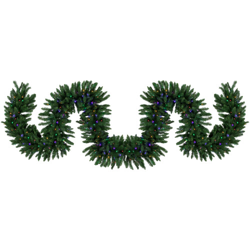 25' x 20" Pre-Lit Buffalo Fir Artificial Christmas Garland - Multi-Color LED Lights