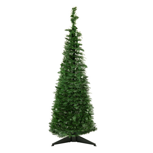 4' Green Tinsel Pop-Up Artificial Christmas Tree, Unlit