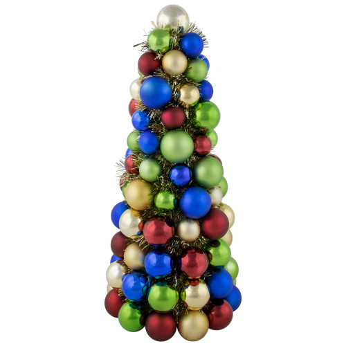 Shatterproof Ball Christmas Tree with Tinsel - 15.75" - Multicolor