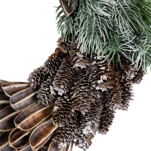 Brown and Green Pine Needle and Pine Cone Artificial Christmas Wreath, 13.5-Inch, Unlit
