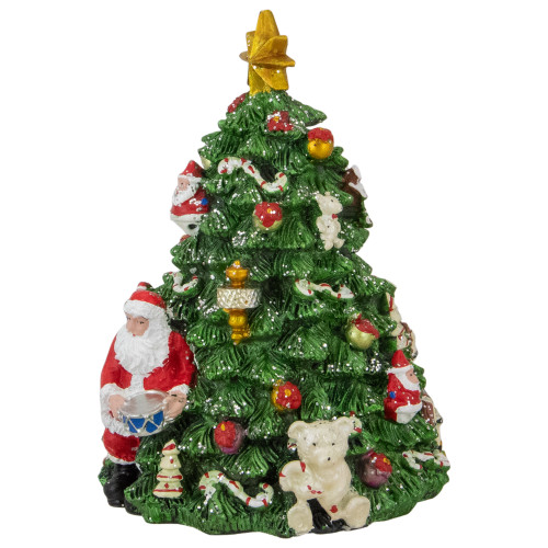 Rotating Christmas Tree Music Box with Santa - 5.5"
