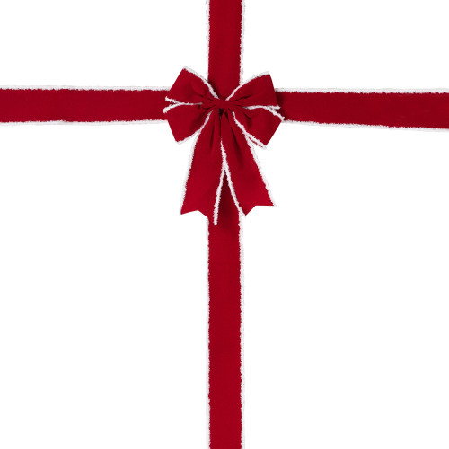 14' Red and White Velvet Christmas Door Bow