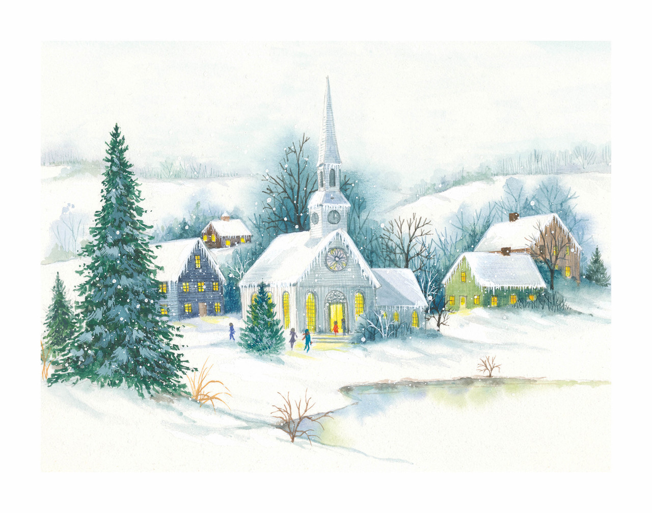 Christmas Tranquility Winter Scene Wall Decor Art Print