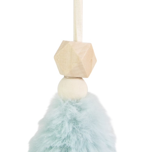 6" Blue Faux Fur Plush Tree Christmas Ornament