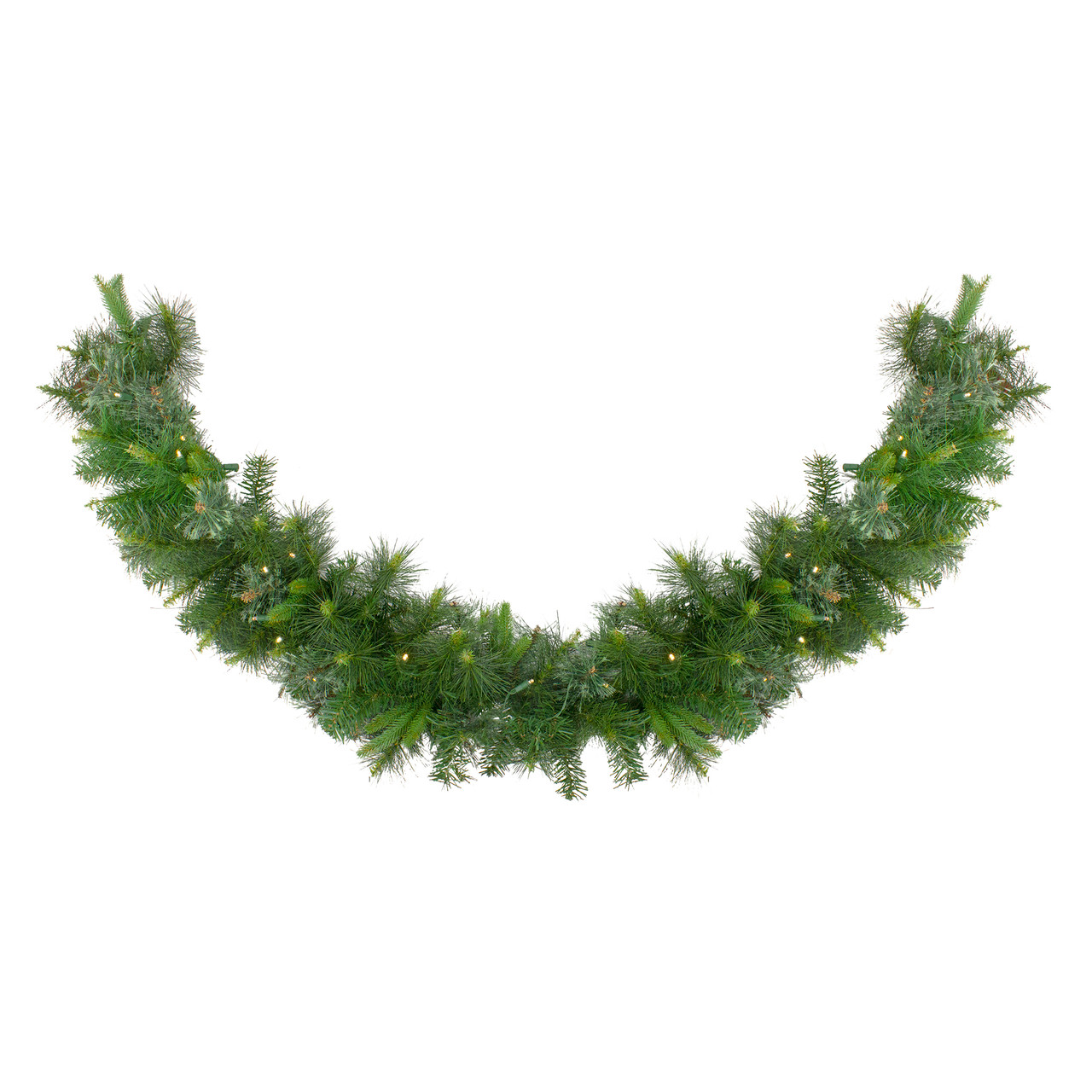 Pre-Lit Battery Operated Ashcroft Cashmere Pine Christmas Garland - 6' x 14"  - Warm White LED Lights