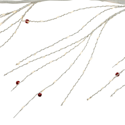6' x 6" Pre-Lit White Christmas Garland with Jingle Bells, Warm White Lights