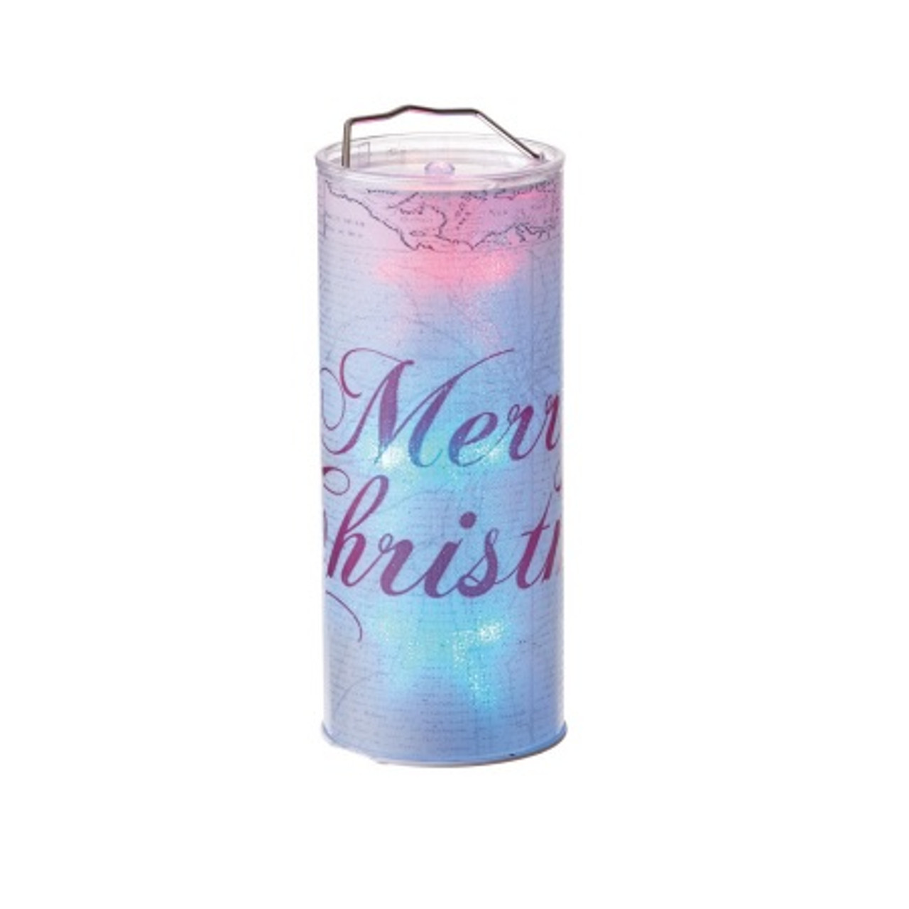 12" Transparent "Merry Christmas" LED Color Changing Lighted Christmas Lantern