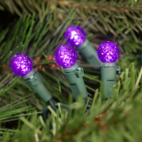LED G12 Berry Christmas Lights - Purple - 16' Green Wire - 50 ct