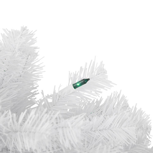 Pre-Lit Geneva White Spruce Artificial Christmas Wreath, 24-Inch, Green Lights