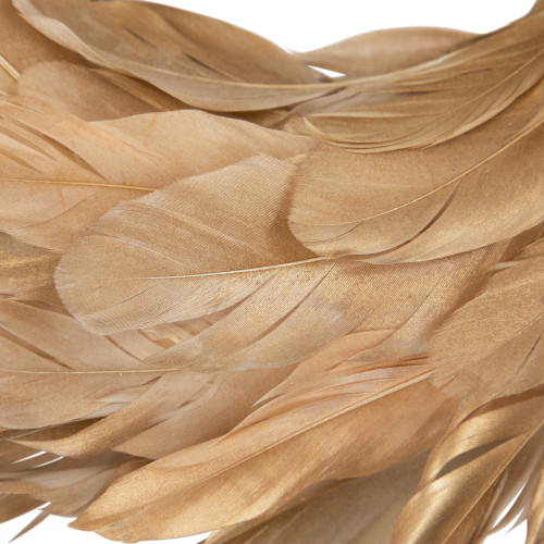 Artificial Feather Wreath - 14" - Gold