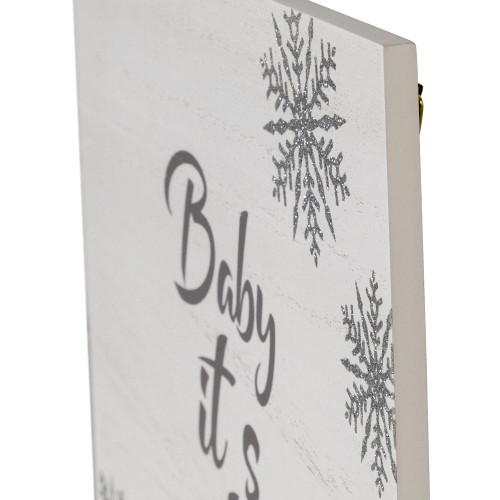 11.75" Glittered "Baby It's Cold Outside" Christmas Wall Sign